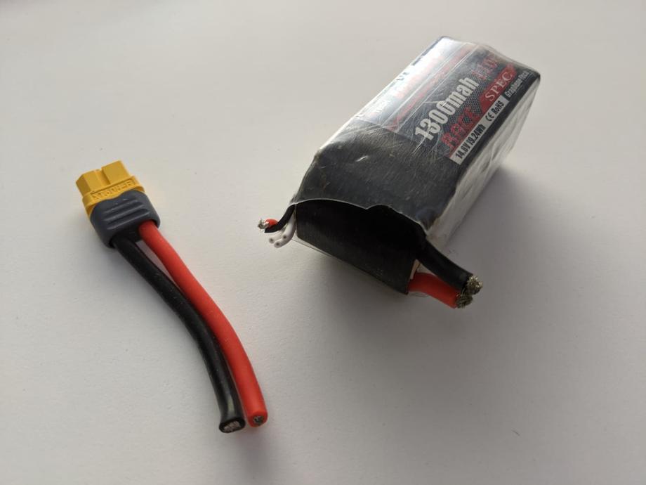 lipo battery with leads cut and shorted