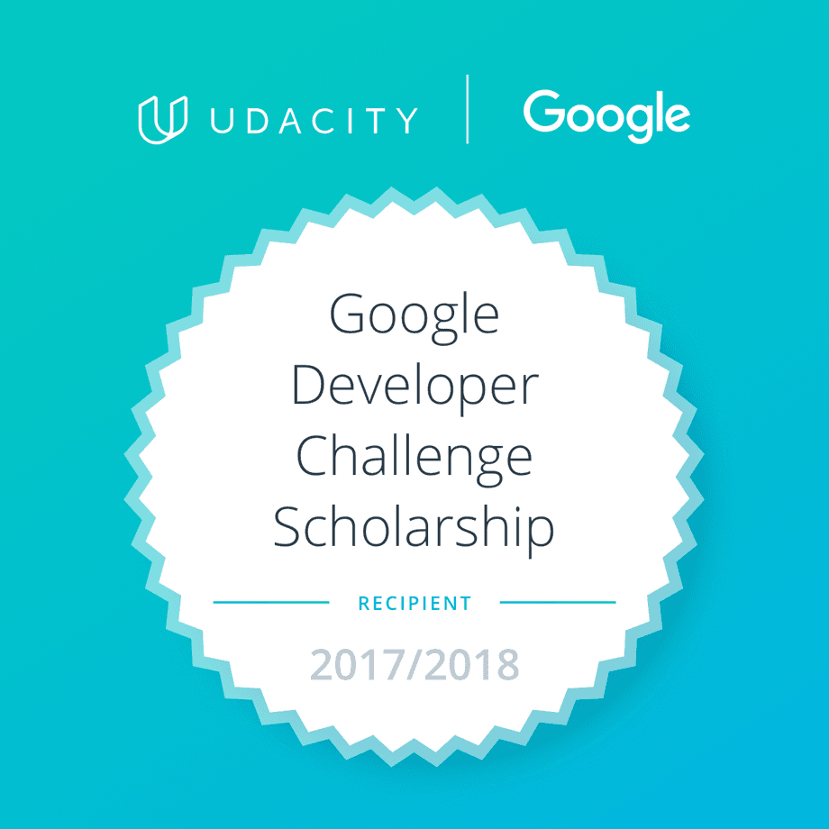 Google Developer Challenge Scholarship recipient badge