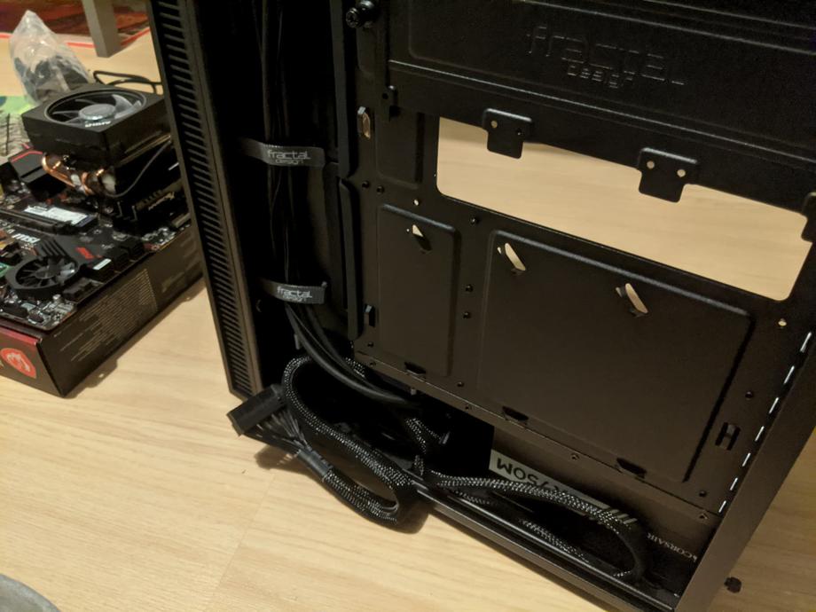 Make sure to allow cables from the PSU to the motherboard