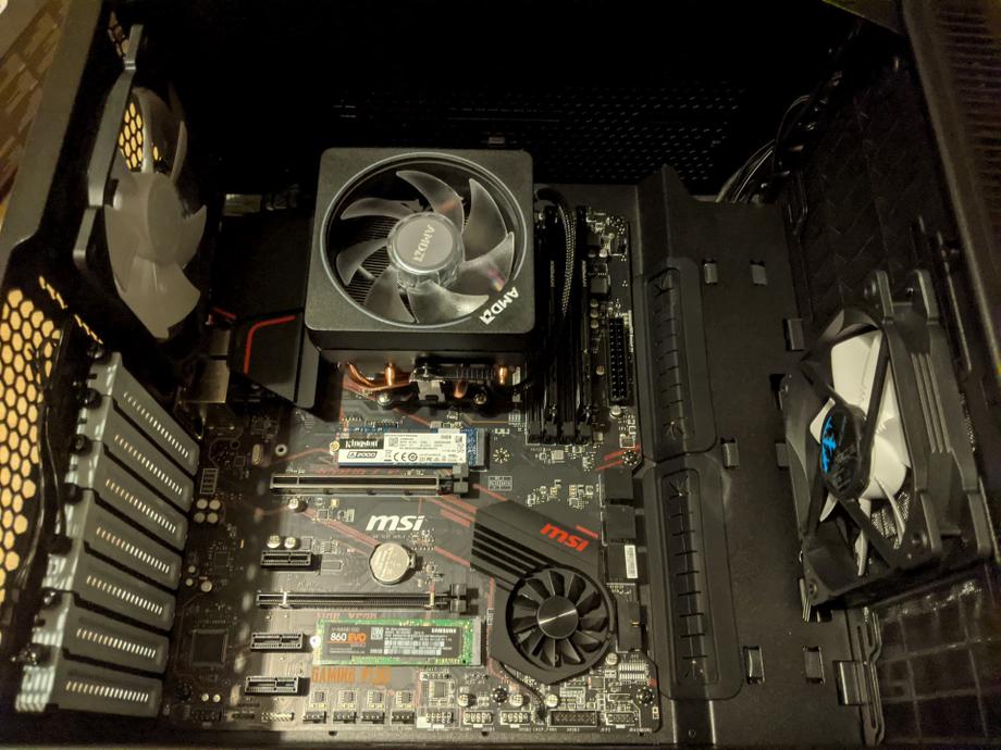Motherboard installed in the case