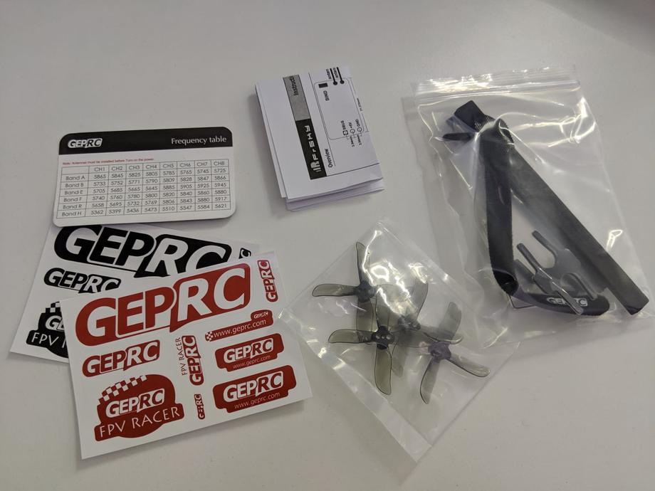 GEPRC CinePro spare props, stickers and velcro straps
