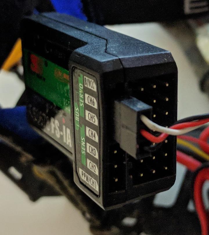 Receiver plugged in the back facing port