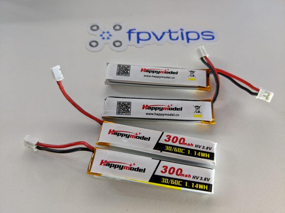 4 Happymodel branded 1S 300mah batteries