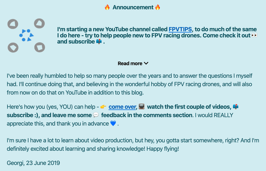 Announcing the FPVTIPS YouTube channel