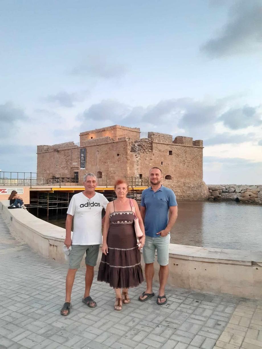 Georgi, mom and dad by Paphos castle