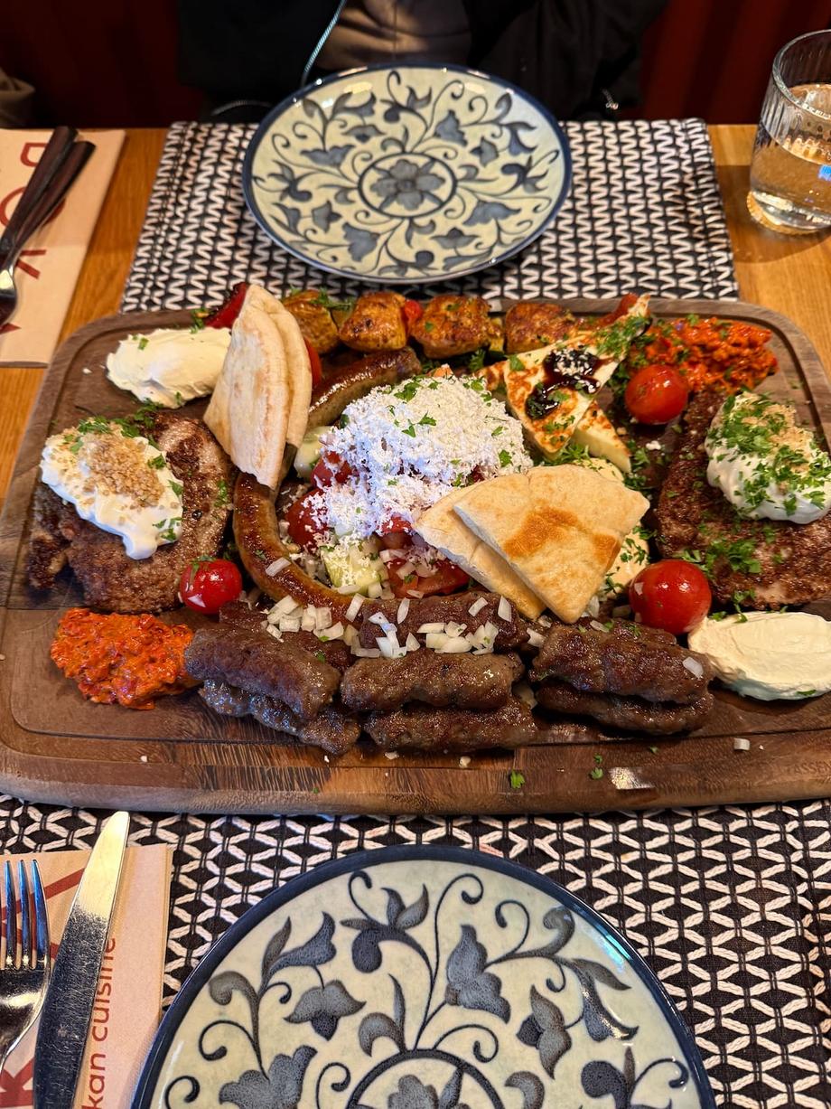 nice dinner in a serbian restaurant