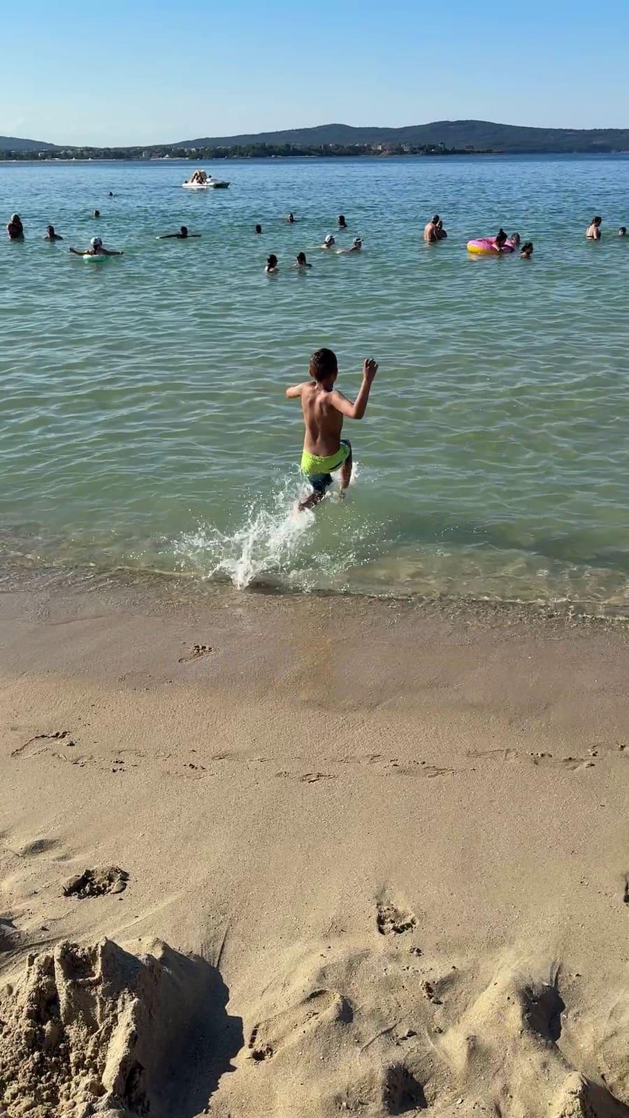 Jumping in the sea