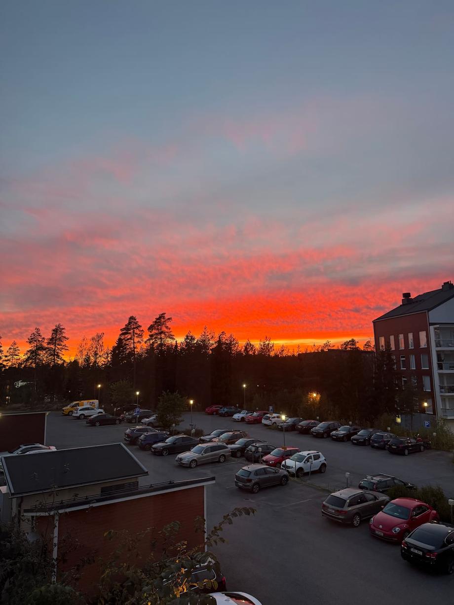 beautiful sunset at home in Finland