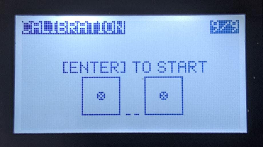 screenshot of the calibration screen