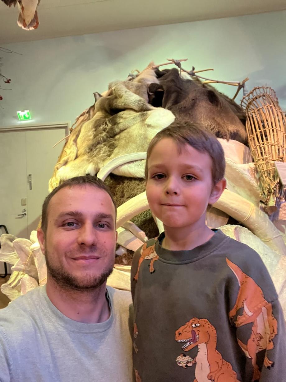 Anton and Georgi in the Natural History Museum in Helsinki