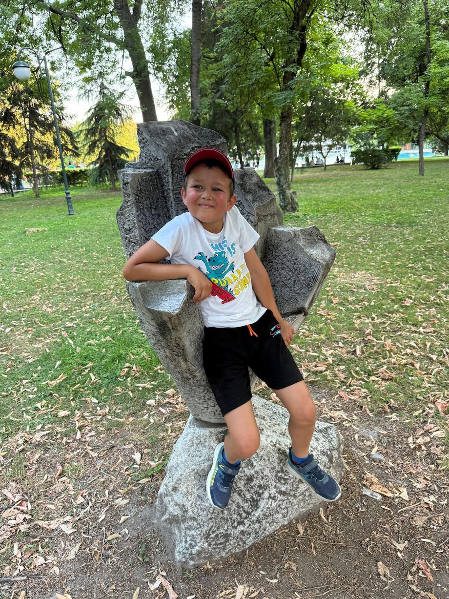 Anton sitting in Central Park Plovdiv