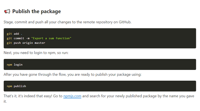 How to publish a package on NPM
