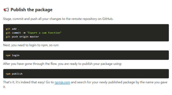 How to publish a package on NPM