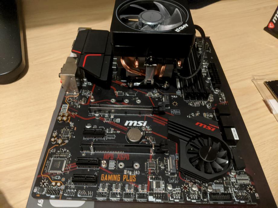 Motherboard with Ryzen 7 3800x installed