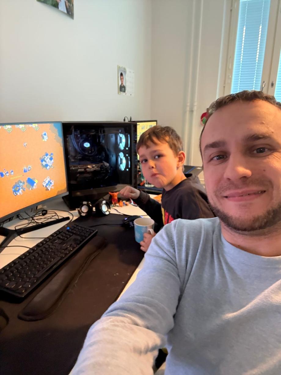 Anton and dad gaming again