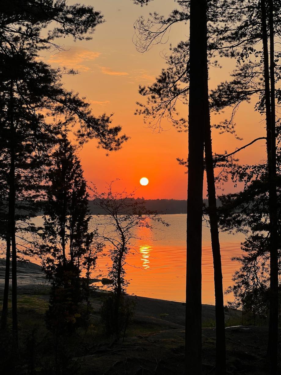 sunset over the sea in Finland