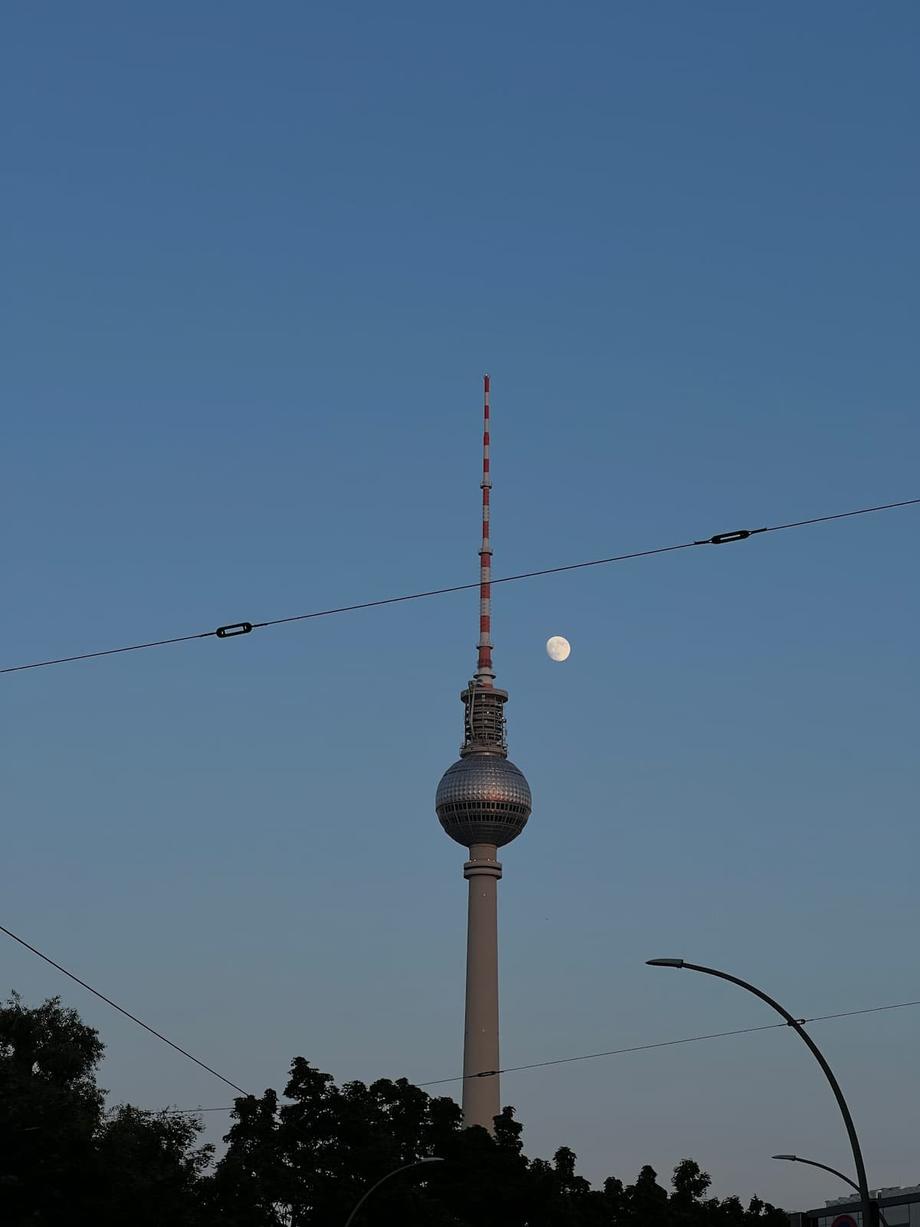 tower and moon